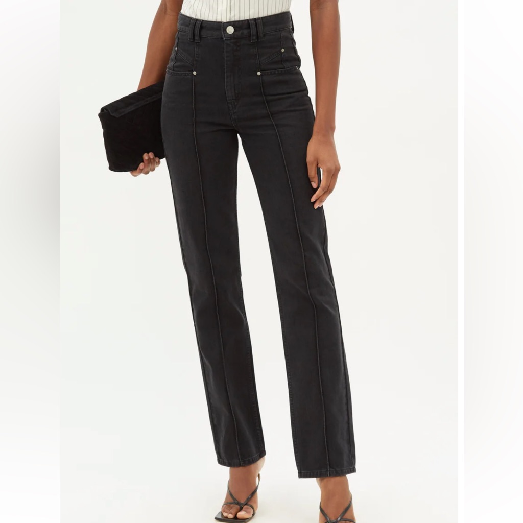Isabel Marant Niroka Straight Leg Jeans - Hemmed With Original Hem For 5’2”